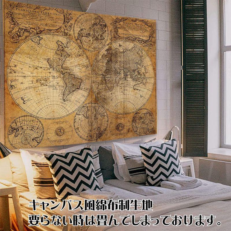 世界地図 ポスター アンティーク マップ ヴィンテージ 壁飾り 布製 ワールドマップ 古地図 (150?100?)｜keywest-store｜04