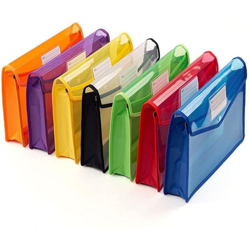 ファイル袋 7個セット ボタン式ファイル袋 A4 大容量 プラスチック防水 半透明 ァイルケース プロジェクトファイル (横式)｜keywest-store｜06