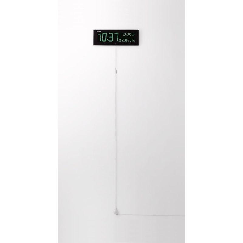 リズム(RHYTHM) 大型 掛け時計 電波時計 デジタル カラー グラデーション LED 365色 表示 黒 Iroria G 8RZ18｜keywest-store｜06