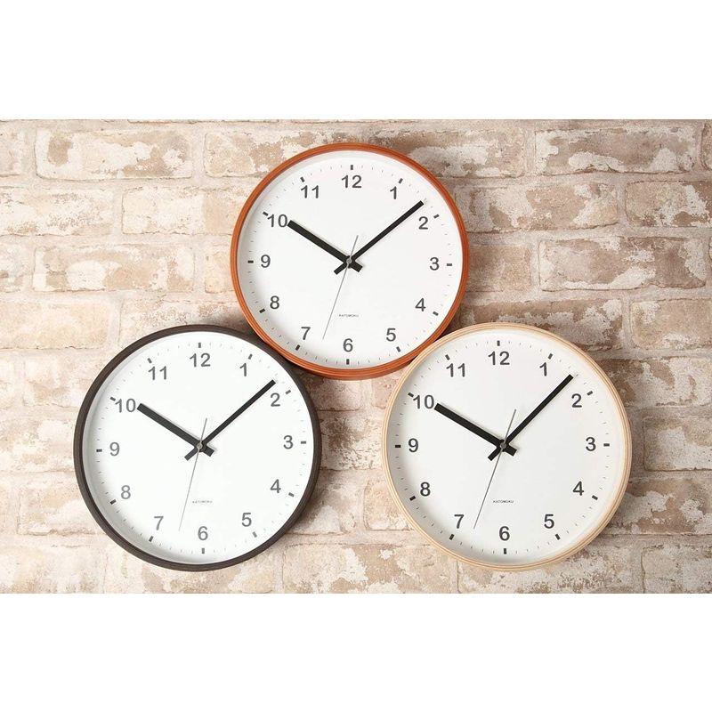 KATOMOKU plywood clock ナチュラル スイープ（連続秒針） km-33M φ252mm (電波時計)｜keywest-store｜03