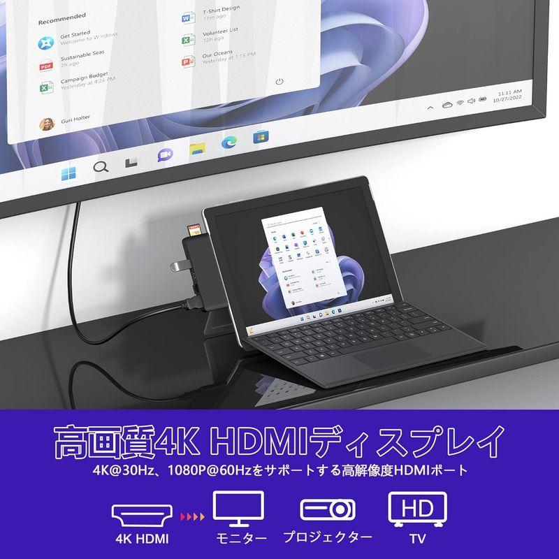 Surface Pro9 USBハブ 8-in-2 マルチポート拡張 Thunerbolt4 USBC ディスプレイ 40Gbpsデータ P｜keywest-store｜05