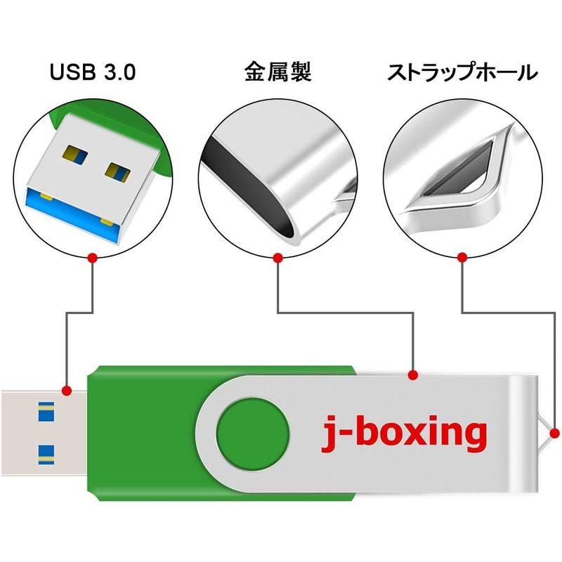 USBメモリ 3.0 5個セット 32GB J-boxing USBフラッシュメモリ 回転式 ストラップホール付き カラフル（青、紫、赤、緑｜keywest-store｜07