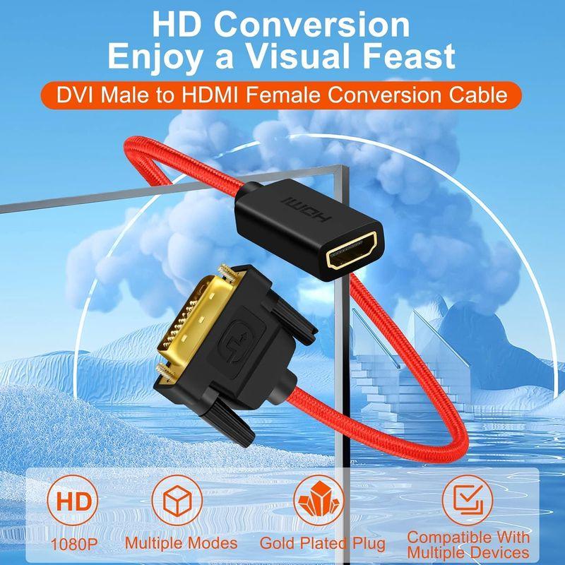 ANNNWZZD DVI HDMI 変換, HDMI DVI 変換ケーブル, HDMIメス からDVIオス変換 15CM｜keywest-store｜08