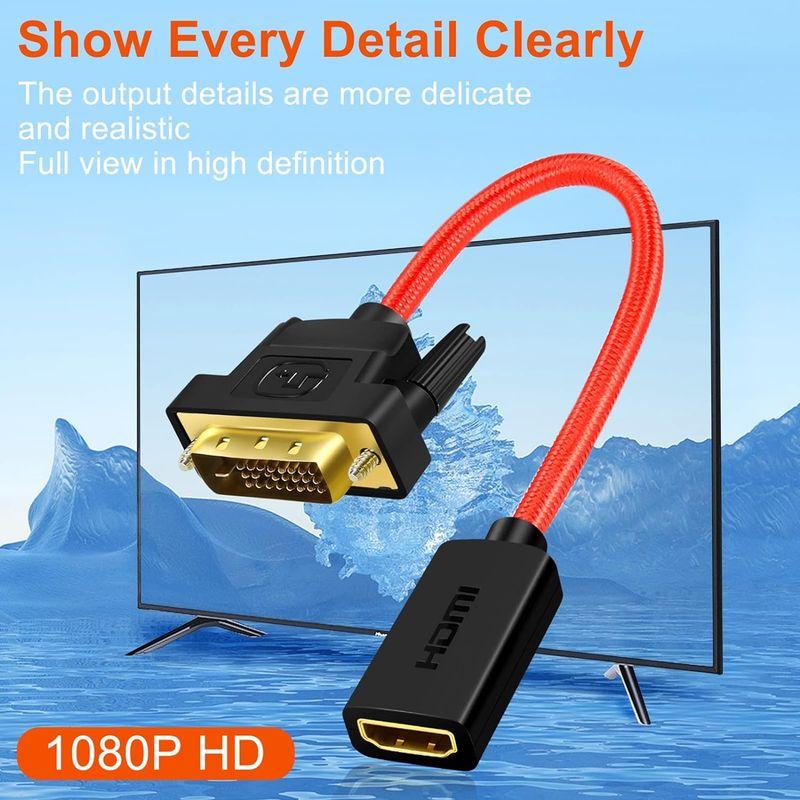 ANNNWZZD DVI HDMI 変換, HDMI DVI 変換ケーブル, HDMIメス からDVIオス変換 15CM｜keywest-store｜09