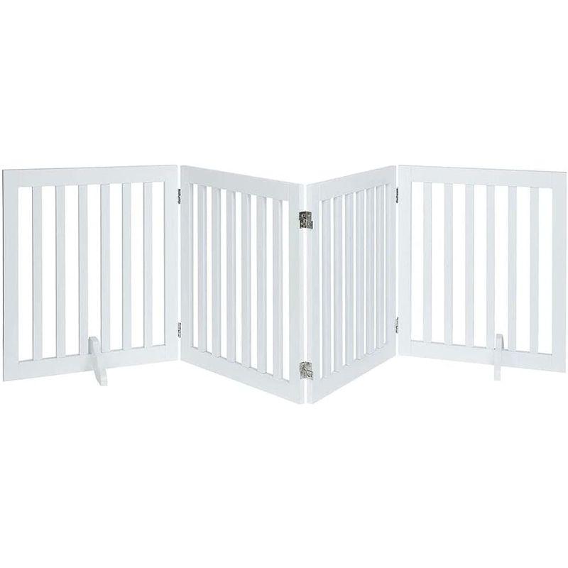unipaws 木製犬用ゲート、折り式バリア、ペット用家具フェンス 、白い｜keywest-store｜03