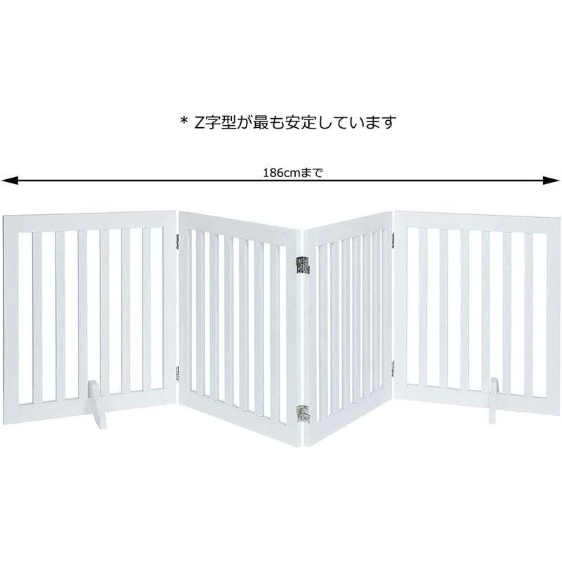 unipaws 木製犬用ゲート、折り式バリア、ペット用家具フェンス 、白い｜keywest-store｜05