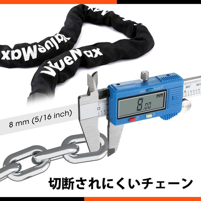 ValueMax チェーンロック バイクロック 自転車ロック 自転車鍵 ダイヤルロック 5桁ダイヤル式 6mm 亜鉛合金強化 パスワード自由｜keywest-store｜03