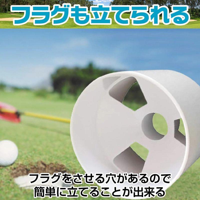 Famimueno ゴルフ カップ カバー 蓋 ふた 穴 ホール 練習 庭 トレーニング 自宅 パター (プラスチックカップ2個、ふた2個)｜keywest-store｜07