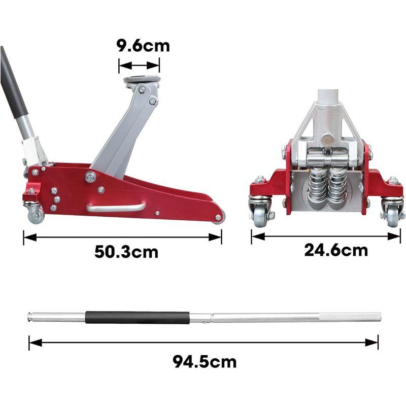 BIG RED アルミジャッキ 1.5t 最低位89mm/最高位355mm ガレージジャッキ 2ポンプ デュアル フロアジャッキ 油圧ジャッ｜keywest-store｜04