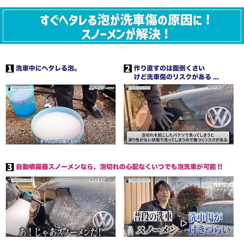 ながら洗車SNOWMEN 1.8L『どこでも洗車を実現させる雪男がやってきた』自動泡噴霧器 洗車 手洗い洗車 フォームガン スノーメン ホワ｜keywest-store｜02