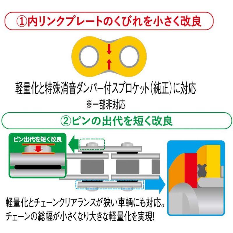 EK(イーケー) QXリングシールチェーン 520SR-X2 スチール 108L セミプレスクリップジョイント｜keywest-store｜04