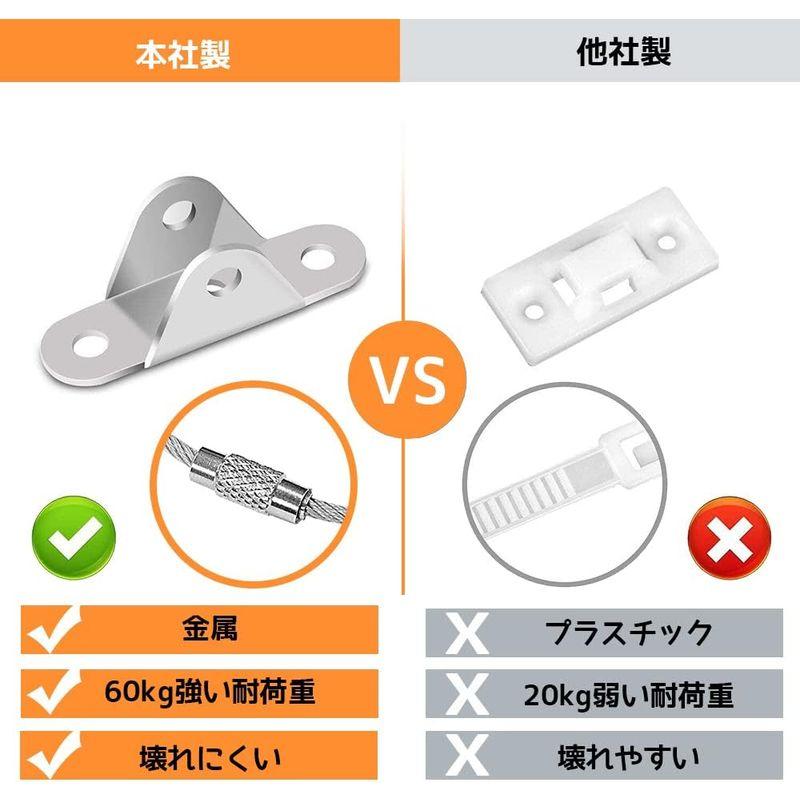 転倒防止金具 耐震金具 地震対策 6組セット 家具転倒防止 固定金具 防災用品 家具 固定 落下防止 ワイヤー 子供安全グッズ 簡単取付 防｜keywest-store｜04