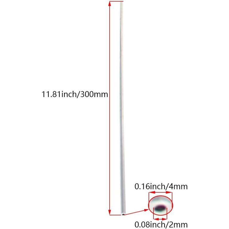 MroMax アルミ管 アルミチューブ アルミパイプ 外径4mm 内径2mm 長さ300mm アルミ丸型ストレートチューブ チュービングチュ｜keywest-store｜04