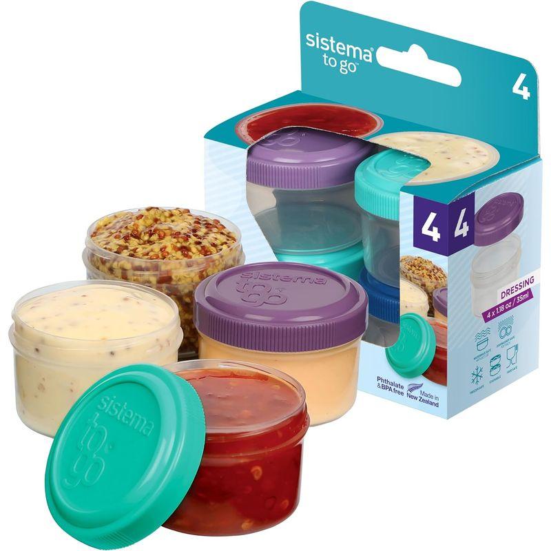 Sistema Dressing Pots To Go Containers - 4 x 35 ml by Sistema 並行輸入品｜keywest-store｜06