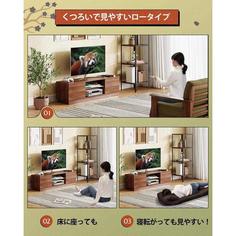 テレビ台 ローボード テレビボード 収納 ロータイプ 幅110 高さ33cm tv台 tvボード 43インチ対応 24-47型対応 扉付き｜keywest-store｜06