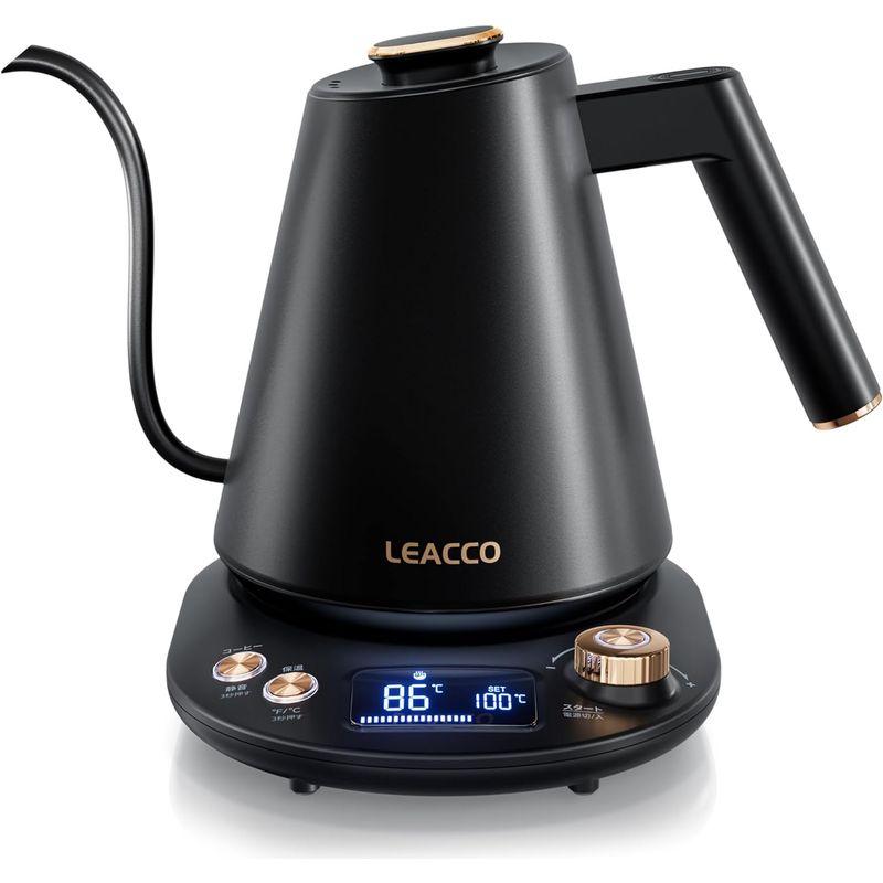 LEACCO 電気ケトル 温度調節 コーヒーポット 2種湯沸かしモード ドリップケトル 細口 急速沸騰 1.0L 電気ポット ケトル 2時間｜keywest-store｜05