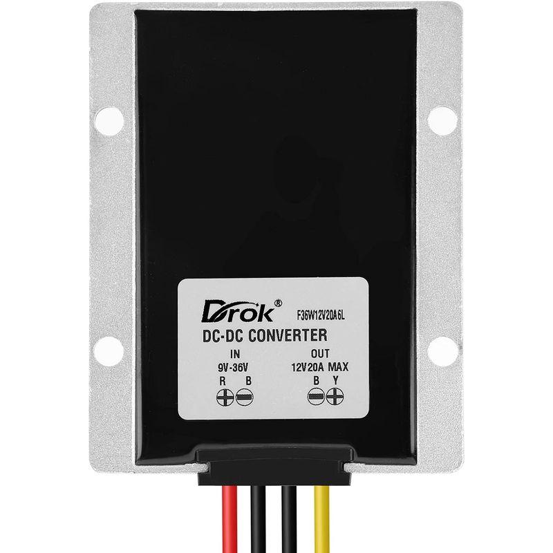 DROK DC-DCスタビライザー 9V-36Vから12Vへの昇降圧コンバーター 20A 防水自動降圧電圧レギュレーター カーオーディオ用｜keywest-store｜07