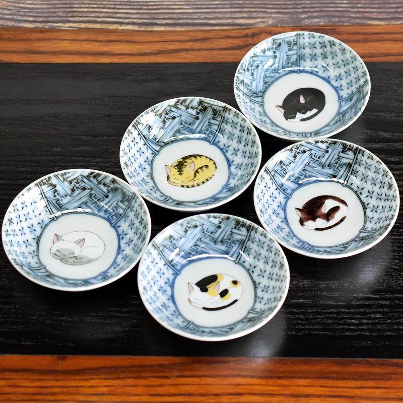 小鉢 おしゃれ 食器 九谷焼 小鉢 5個 セット 眠り猫 陶器 和食器 取り皿 日本製｜keywest-store｜04