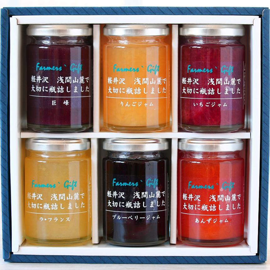 信州産レギュラージャム6個セット りんご いちご あんず ラ フランス 巨峰 ブルーベリー 送料無料