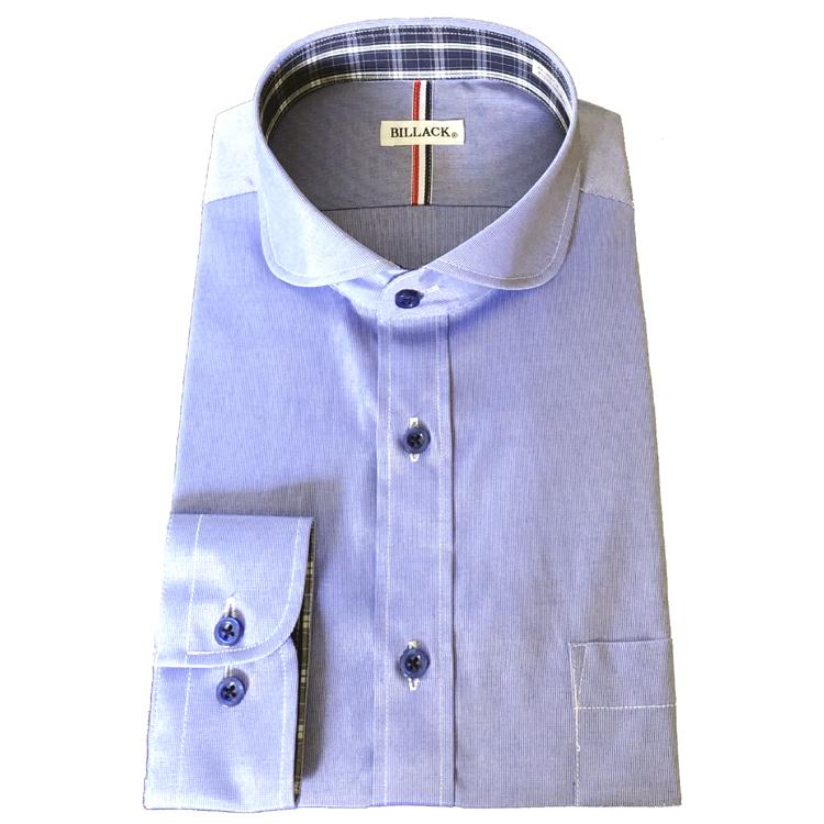 メンズワイシャツ 長袖 形態安定 ブルー刷毛目 ラウンドカラー シャツ ビジネス お洒落着 Kf57 2 Kf57 2 K F Planning 通販 Yahoo ショッピング