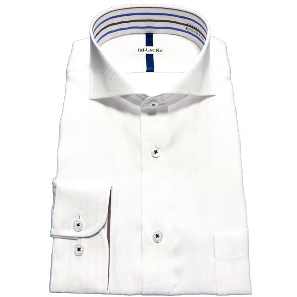 メンズワイシャツ 長袖 形態安定 白ドビー チェック 買い物 ホリゾンタル お洒落着 シャツ 激安店舗 kf2062-2 ビジネス ワイドカラー