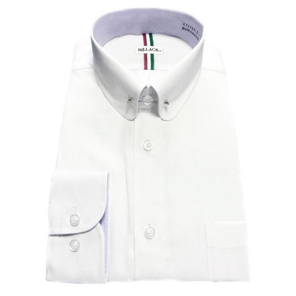 メンズワイシャツ 長袖 形態安定 白ドビー チェック ピンホール ラウンドカラー シャツ ビジネス お洒落着 Kf64 2 5周年記念イベントが