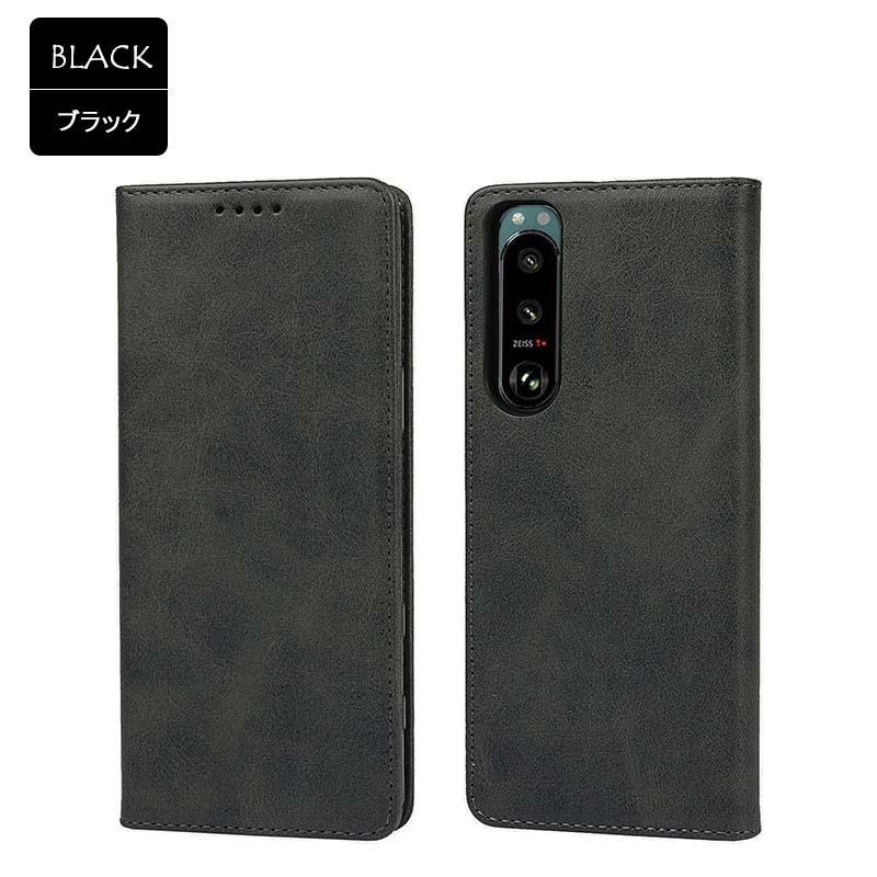 Xperia 5 III ケース 手帳型 エクスペリア5 カバー KF レザー 手帳 耐