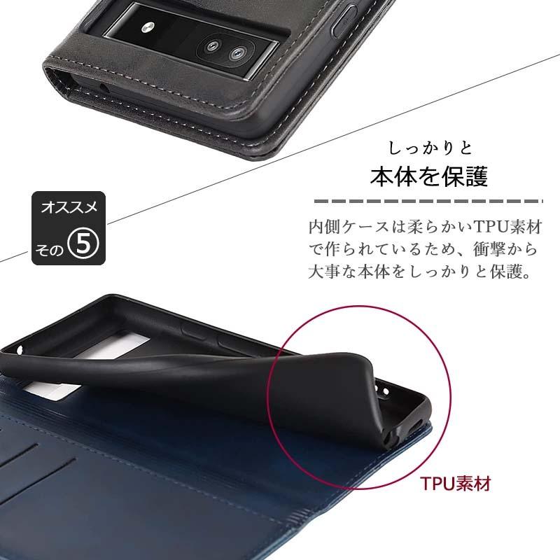 ピクセル6a ケース Pixel6a 手帳型 KF レザー グーグル Google カバー おしゃれ 耐衝撃 googlepixel6a スマホ 携帯ケース カード収納 オシャレ | Google Pixel | 05
