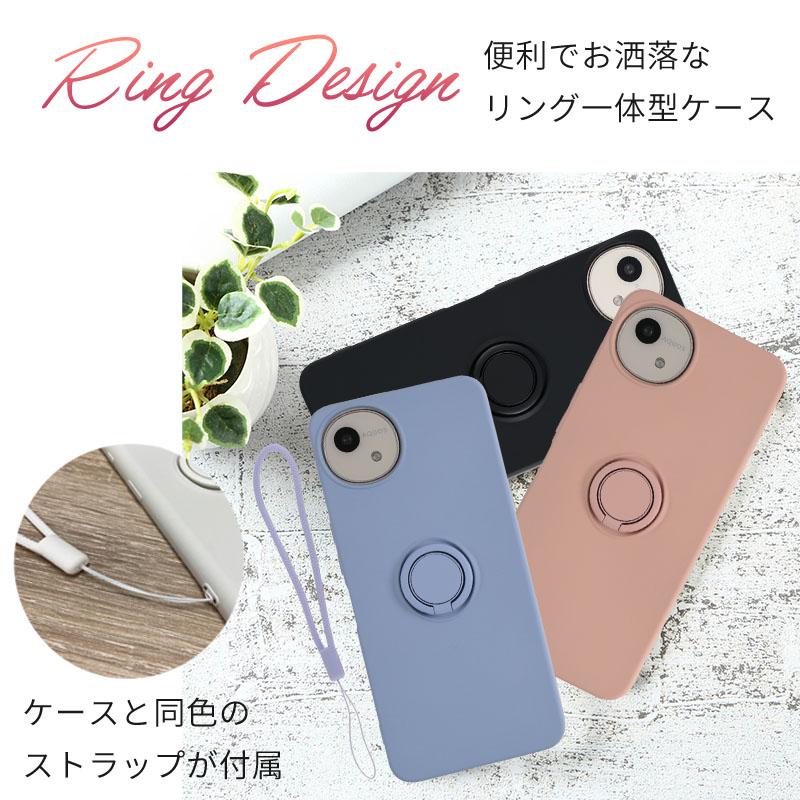 AQUOS　スマホ　wish4 未使用　ケース付き AQUOS wish4 ケース アクオスwish4 カバー シリコン リング おしゃれ
