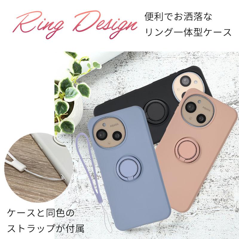 AQUOS sense9 sense10 ケース シリコン リング アクオス センス9 センス10 カバー 耐衝撃 おしゃれ スマホケース SH-53E 53F SHG14 SHG15 A405SH A505SH 携帯 | AQUOS | 01