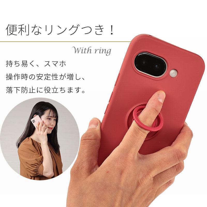 Pixel9a ケース グーグル ピクセル9a シリコン リング カバー Google 耐衝撃 薄型 pixel 9a スマホ 携帯 ソフトケース かわいい おしゃれ | Google Pixel | 02