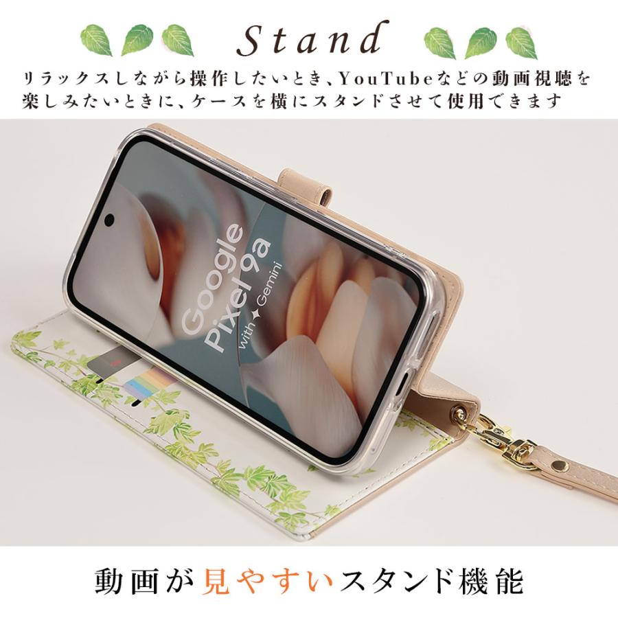 Pixel9a ケース グーグル ピクセル9a 手帳型 リーフケース Google カバー おしゃれ かわいい 耐衝撃 googlepixel9a スマホ 携帯 ストラップ付 | Google Pixel | 05