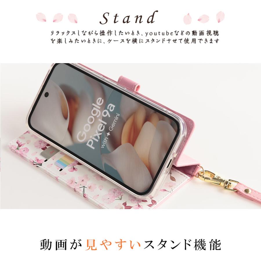 Pixel10a ケース グーグル ピクセル10a 手帳型 花柄ケース Google カバー 耐衝撃 かわいい googlepixel10a スマホ 携帯 おしゃれ ストラップ付 | Google Pixel | 09