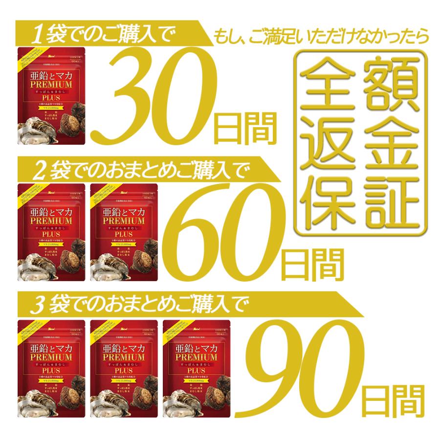 亜鉛 サプリ マカ サプリ 送料無料 亜鉛 と マカ PREMIUM すっぽん ＆ まむし PLUS 60粒 約1ヶ月分 日本製 亜鉛 マカ サプリ マカ 亜鉛 サプリ｜kg-lab｜10