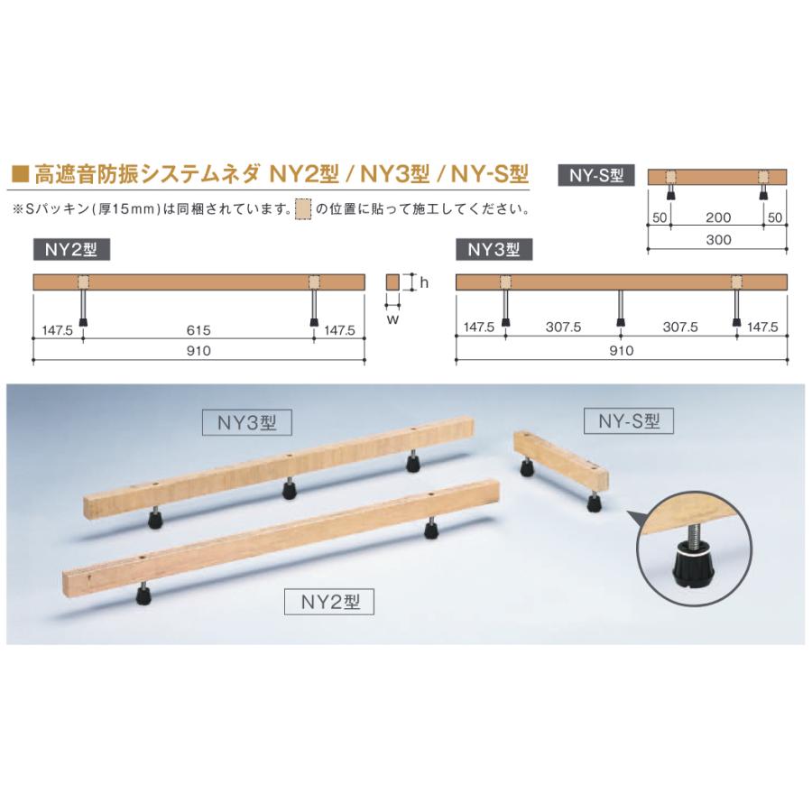 (受注生産)(運賃見積り)(直送品)万協 高遮音防振システムネダ NY2型 (14本入) NY2-910の画像