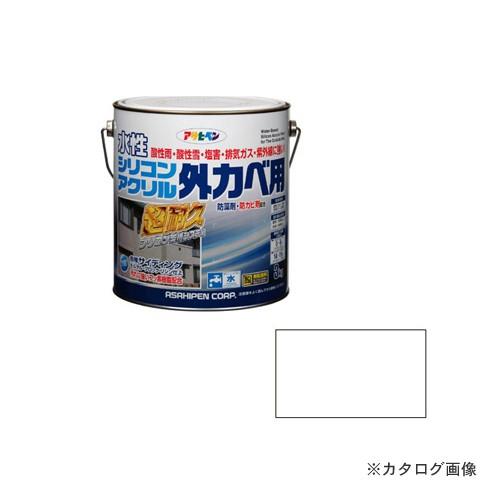 アサヒペン AP 水性シリコンアクリル外かべ用 3KG ホワイト｜kg-maido