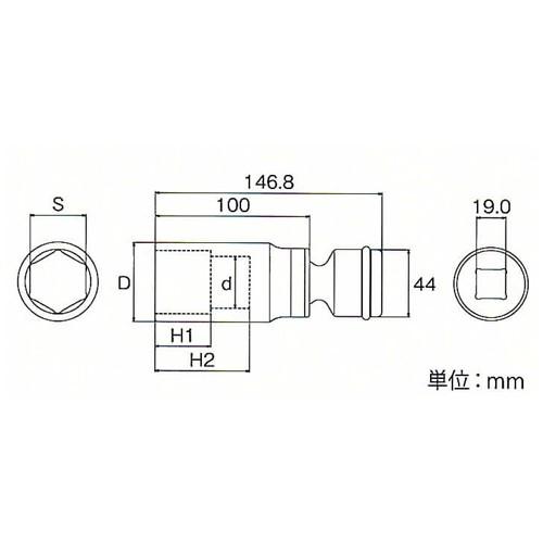 激安単価で通販 TOP トップ工業 インパクト用ユニバーサルソケット PUS-627