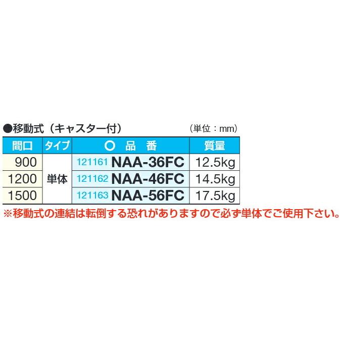 (運賃見積り)(直送品)サカエ SAKAE パーティション(オールアルミ・キャスター付) W1500×H1800(1855) NAA-56FCの画像
