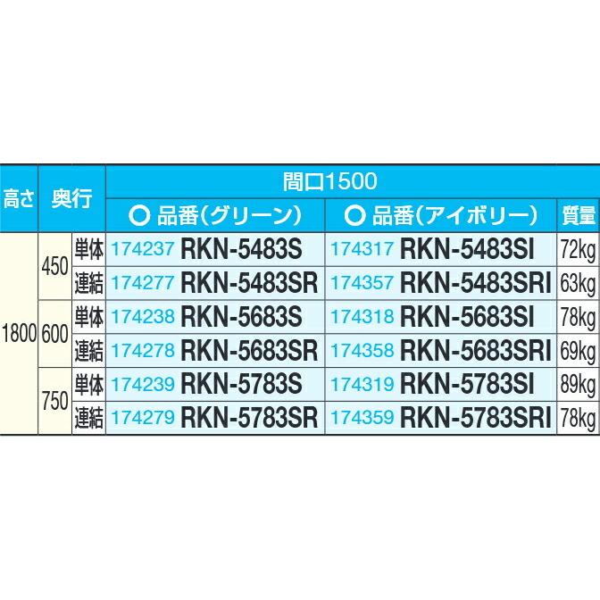 (車馬賃積もり書き)(直送品)サカエ SAKAE RK仕合わせ傾斜角度棚印字機(繋ぎ合わせる/3段) W1500×D600×H1800 象牙色 RKN-5683SRI