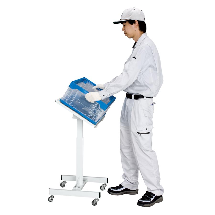(運賃見積り)(直送品)サカエ SAKAE サカエサポートスタンド (W500×D400×H740〜1000) パールホワイト TS-54RWの画像