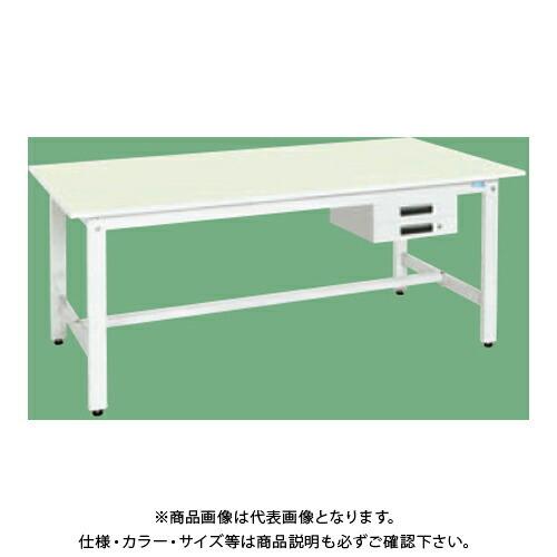 (運賃見積り)(直送品)サカエ SAKAE 軽量作業台(KKタイプ/抗ウイルス天板) キャビネット2段 W1800×D900×H740 (ホワイト×グリーン) KK-70BVPG