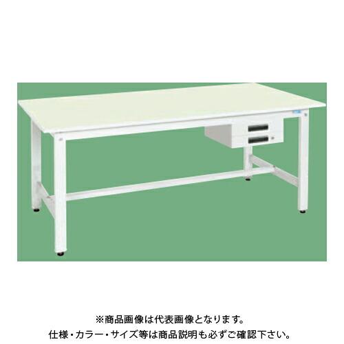 (運賃見積り)(直送品)サカエ SAKAE 軽量作業台(抗ウイルス天板) キャビネット2段 W1800×D750×H740 (ホワイト×グリーン) KK-69BVFG