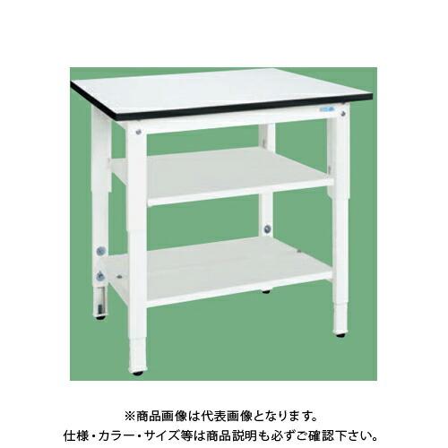 (交通費積もり書き)(直送品)サカエ SAKAE 軽さ高さ自然調整細工物台(TKK8手あい/ポリ天板/中板・中棚付) W900×D750×H800〜1000 パール白いこと TKK8-097T2LW オフィス、会議テーブル-家具、インテリア-ワークテーブル、作業台