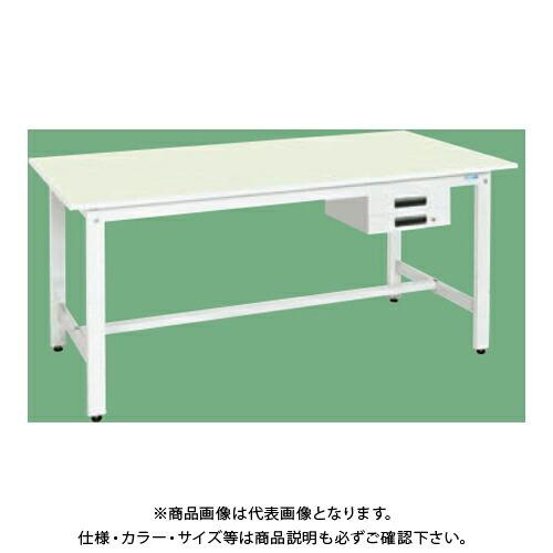 (運賃見積り)(直送品)サカエ SAKAE 軽量作業台(抗ウイルス天板) 引出2段 W1800×D750×H800 (ホワイト×グリーン) KH-69BVFG