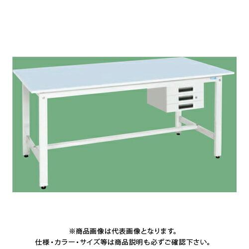 (運賃見積り)(直送品)サカエ SAKAE 軽量作業台(抗ウイルス天板) キャビネット3段 W1200×D750×H800 (ホワイト×ブルー) KH-49CVPB