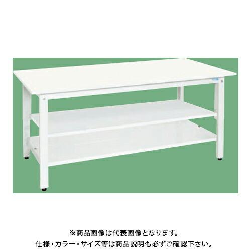 (運賃見積り)(直送品)サカエ SAKAE 軽量作業台(抗ウイルス天板/中棚中板付) W1200×D750×H800 ホワイト KH-49VPWT2