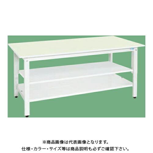 (運賃見積り)(直送品)サカエ SAKAE 軽量作業台(抗ウイルス天板/中棚中板付) W1200×D750×H800 (ホワイト×グリーン) KH-49VFGT2