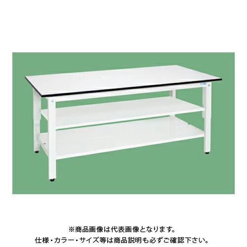 (運賃見積り)(直送品)サカエ SAKAE 軽量作業台(KHタイプ/ポリエステル天板/中板・中棚付) W1800×D750×H800 パールホワイト KH-69T2LW
