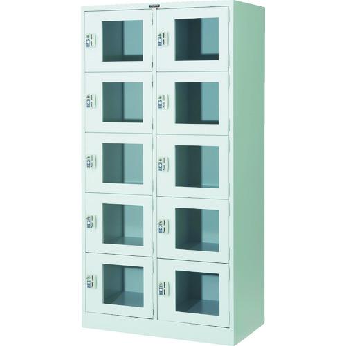 (送料別途)(直送品)TRUSCO 窓付きコインロッカー10人用 WSV10M-CR