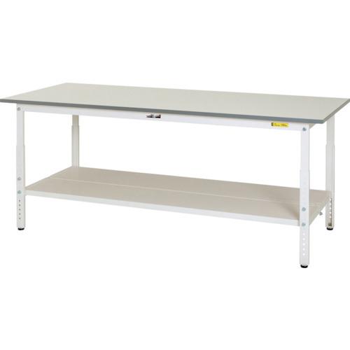 (送料別途)(直送品)ヤマテック ワークテーブル150 高さ調整タイプ全面棚板付 W1800×D750×H600~900 SUPA-1875TT-WW